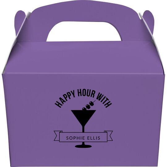 Happy Hour Martini Gable Favor Boxes